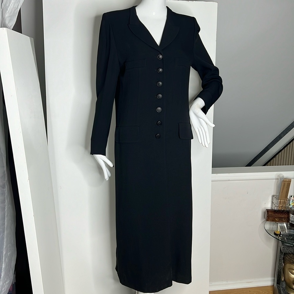 Sonia Rykiel Paris Sz 42 Long Fitted 1990’s Blazer Button Front Coat Jacket